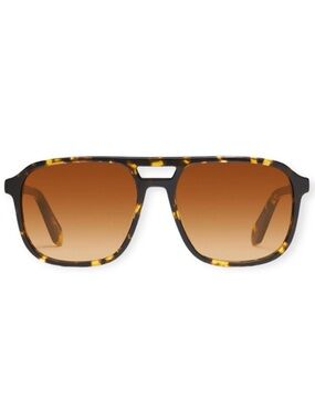QUAY On The Fly Sunglasses Yellow Tortoise Brown Orange Gradient Lens Unisex NWT